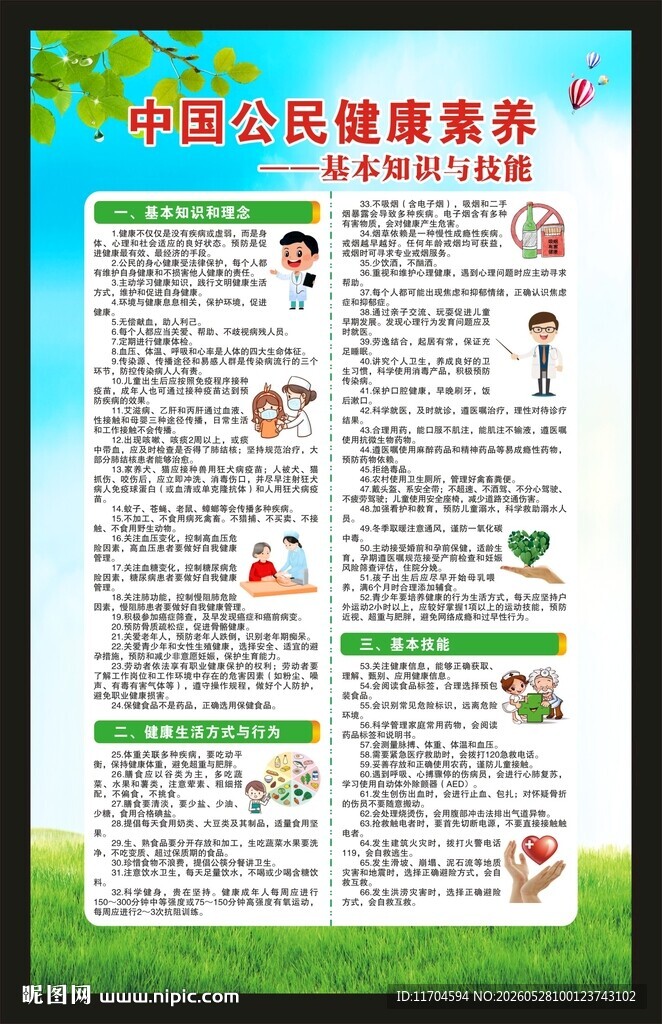 中国公民健康素养海报