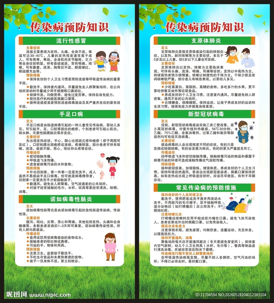 传染病预防知识展架