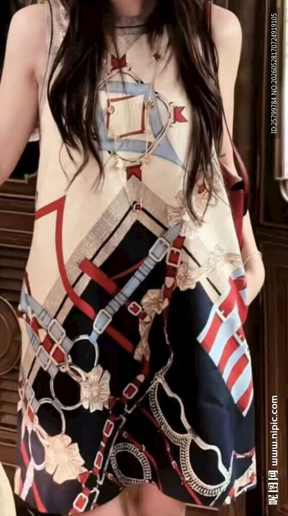 时尚个性印花拼接风服饰