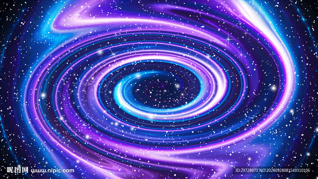 梦幻紫色星系漩涡星空