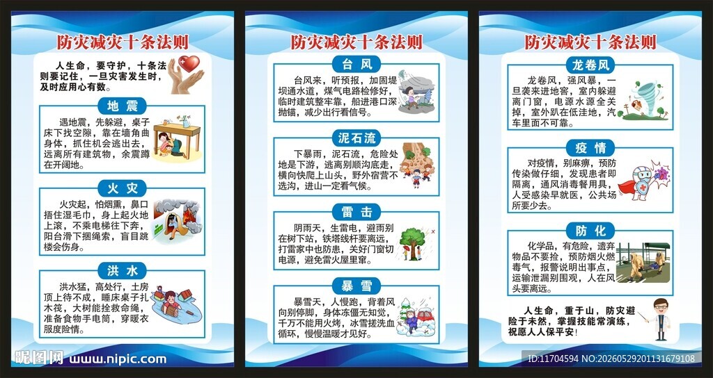 防灾减灾日展板