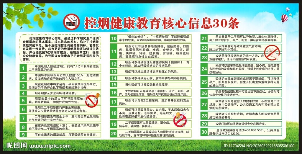 世界无烟日宣传栏