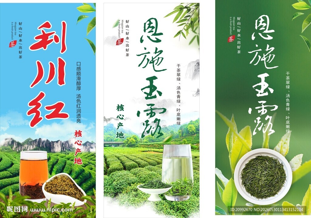 利川红与恩施玉露茶叶展示