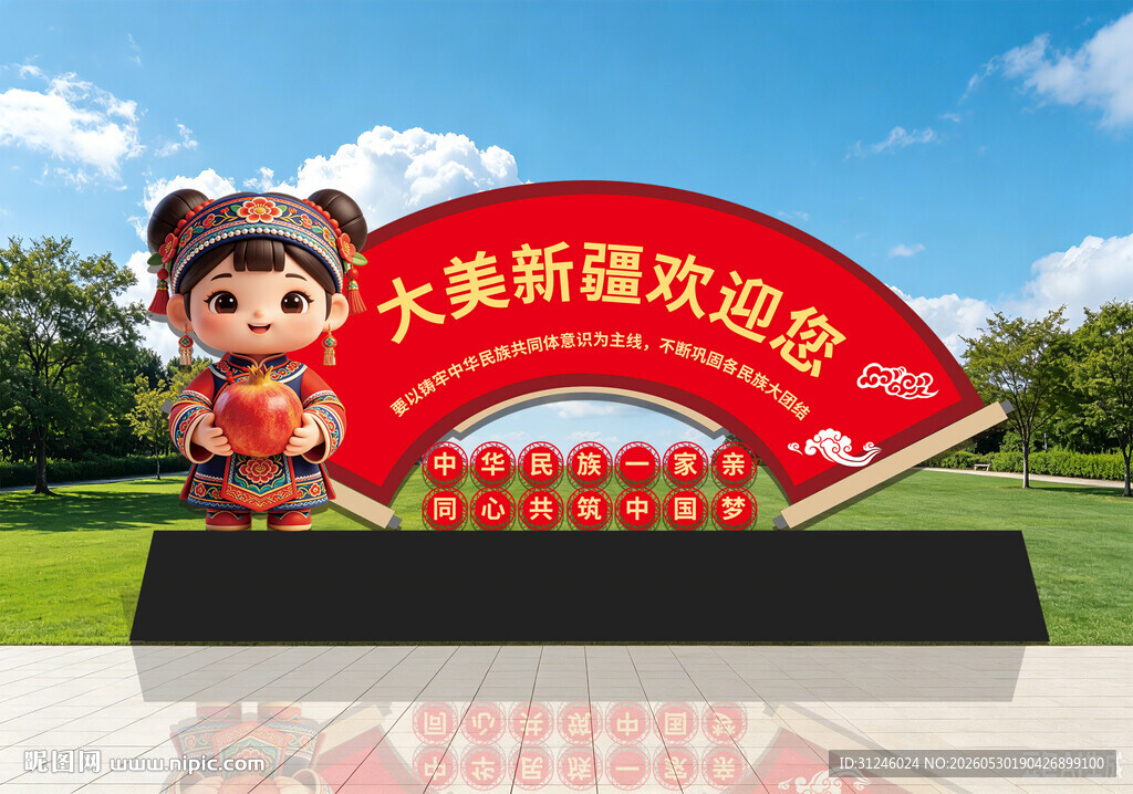 民族团结景观小品