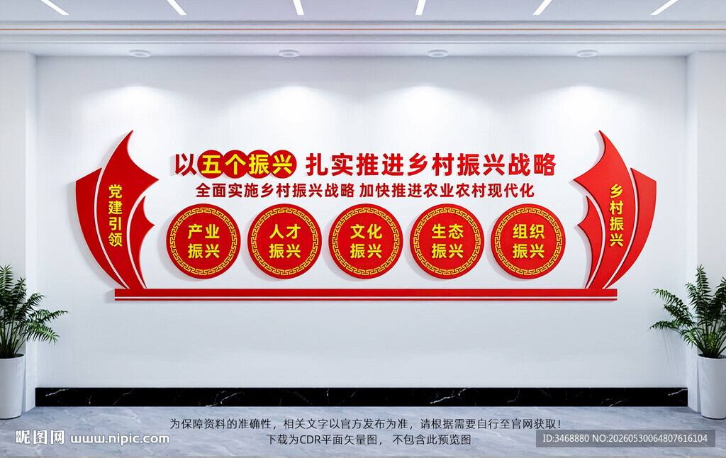五个振兴党建墙