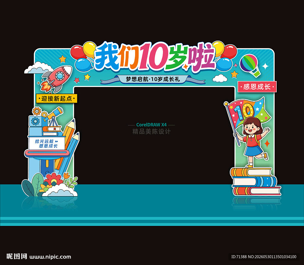 10岁成长礼门头拱门