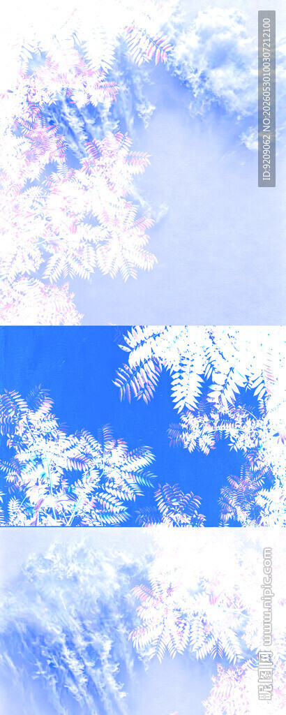 梦幻蓝白雪花背景图