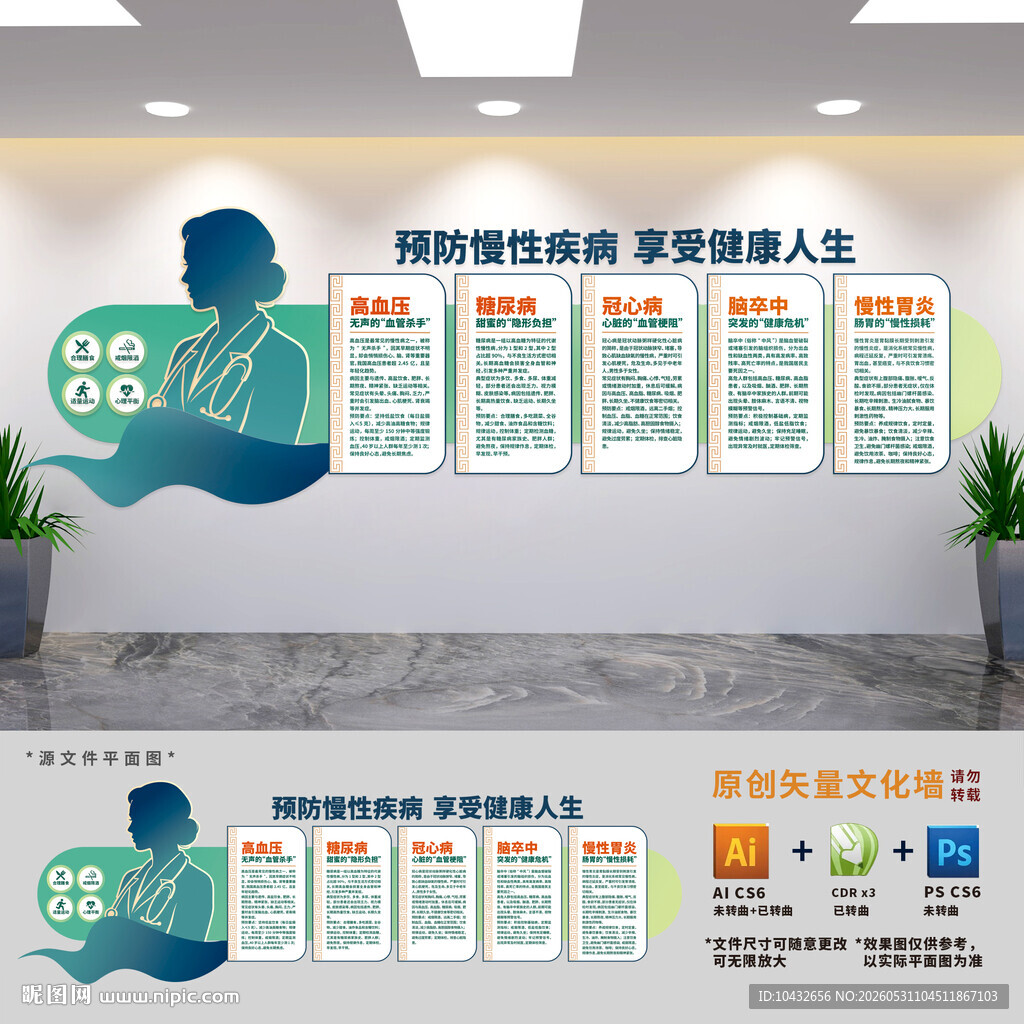 慢病知识医院文化墙