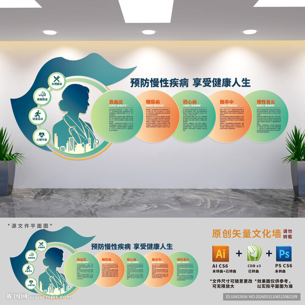 医院慢病知识宣传文化墙