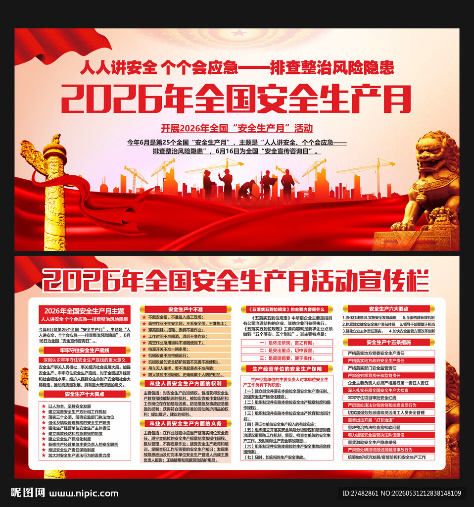 2026安全生产月宣传展板