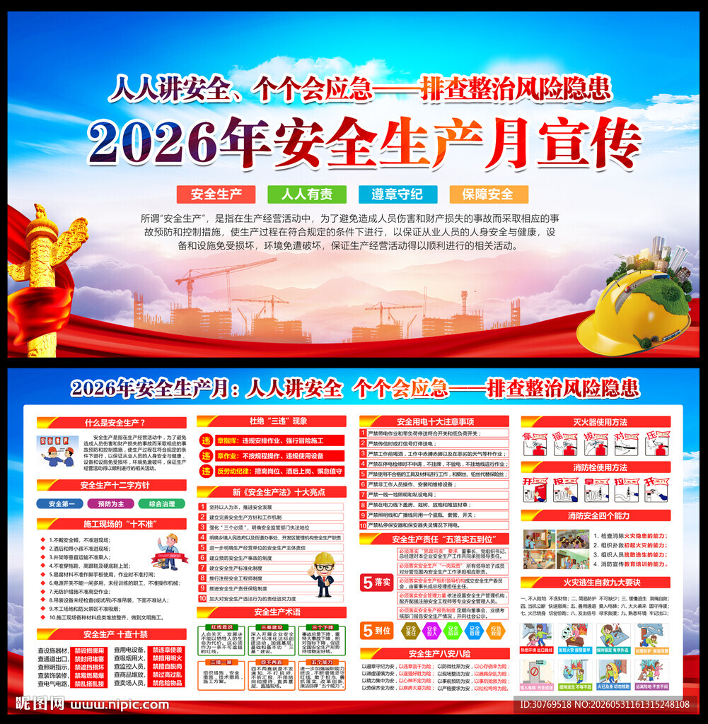 2026年安全生产月宣传展板