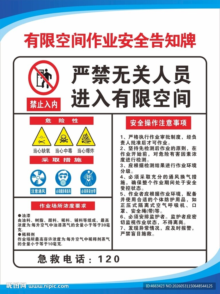 有限空间安全告知牌