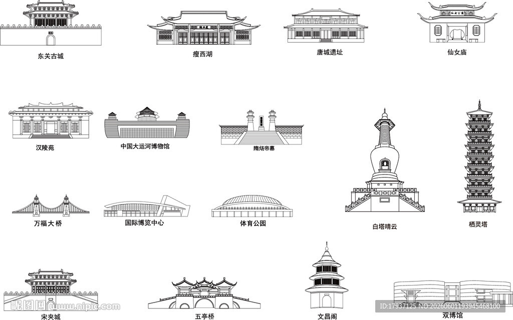 扬州城市建筑天际线
