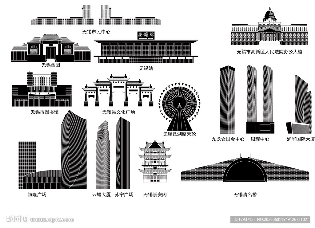 无锡城市建筑天际线