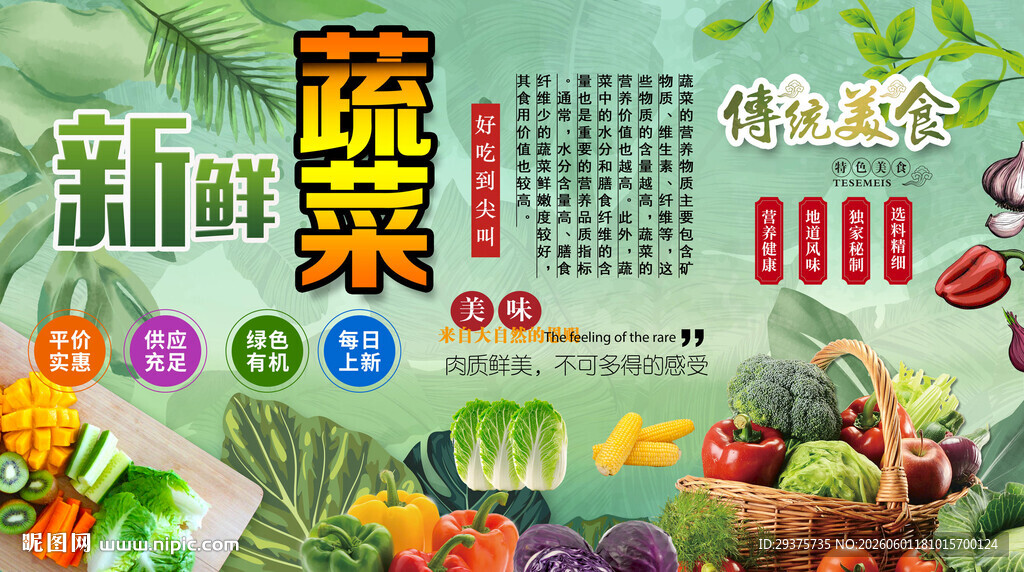 新鲜蔬菜背景墙