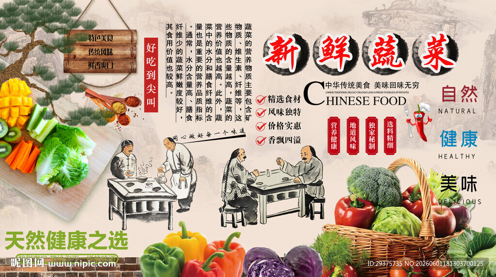 新鲜蔬菜背景墙