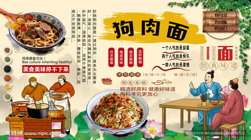 狗肉面背景墙