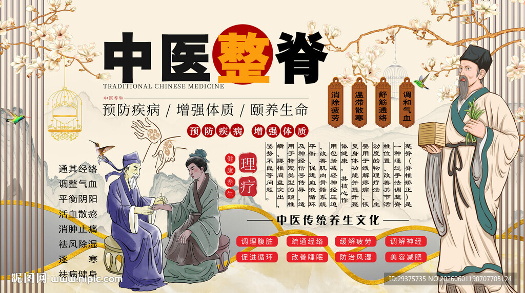 中医整脊背景墙