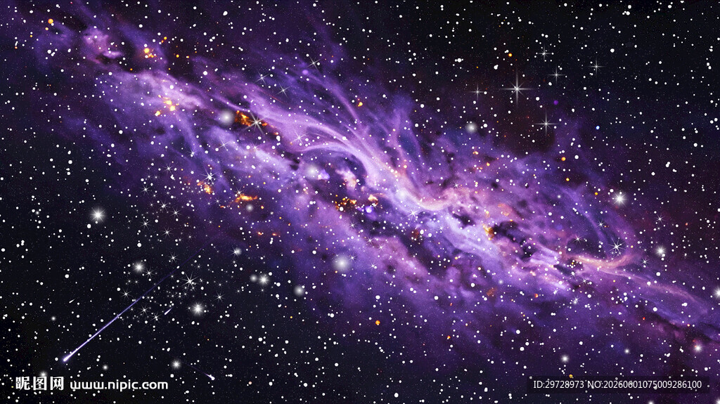 梦幻紫色星系宇宙景观