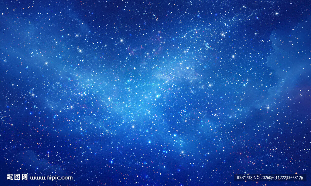 梦幻蓝色星空背景图