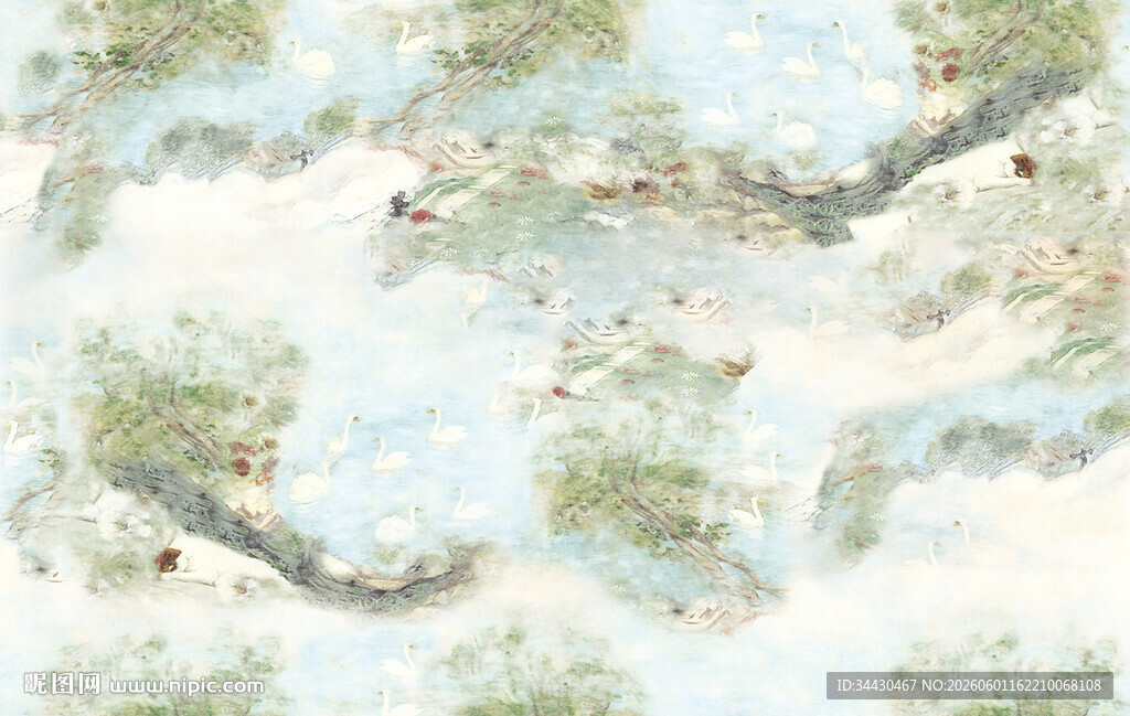 梦幻水彩纹理背景图案