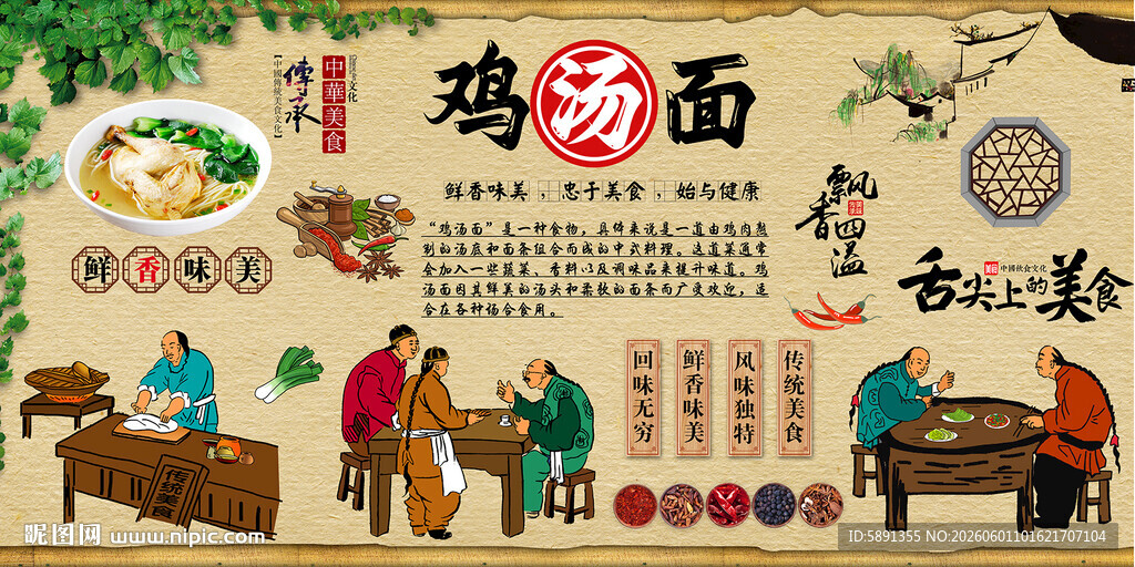 鸡汤面背景墙