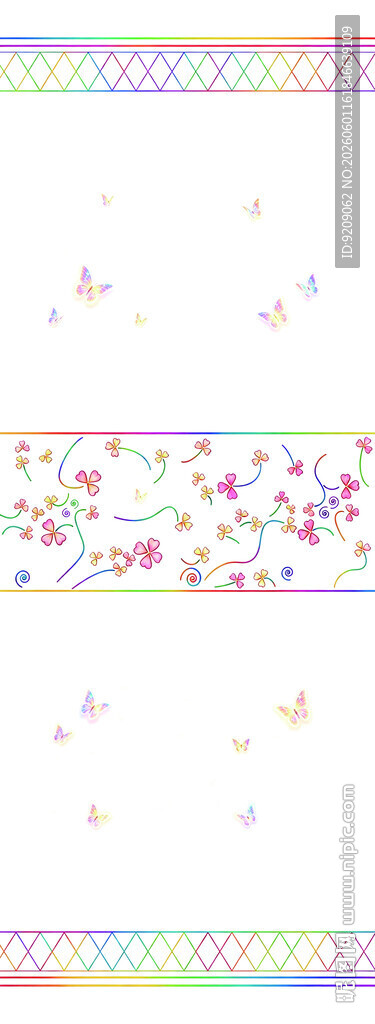 梦幻花卉边框背景图