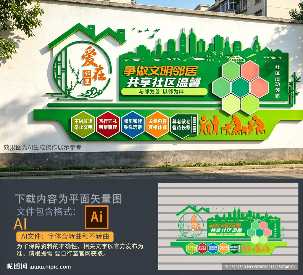 和谐社区文化墙
