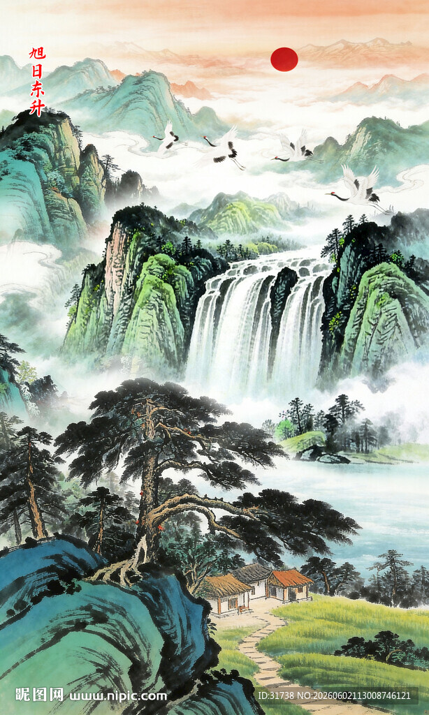 竖幅山水画