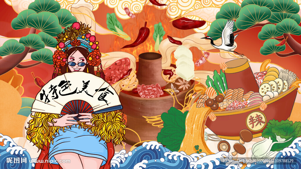 国潮火锅海报