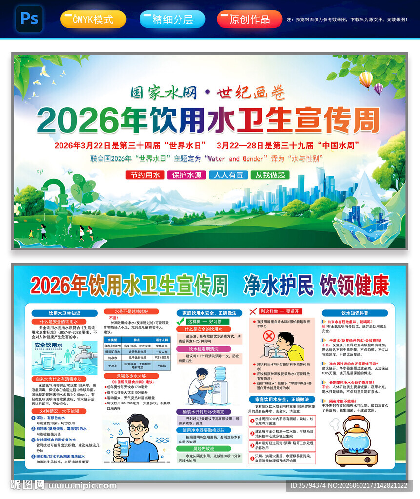 2026饮用水卫生宣传周展海报