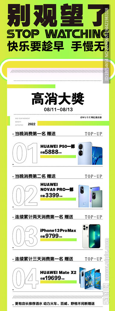最高消费大奖海报