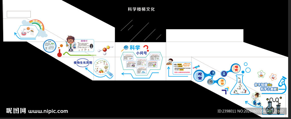 儿童风楼梯墙绘设计图