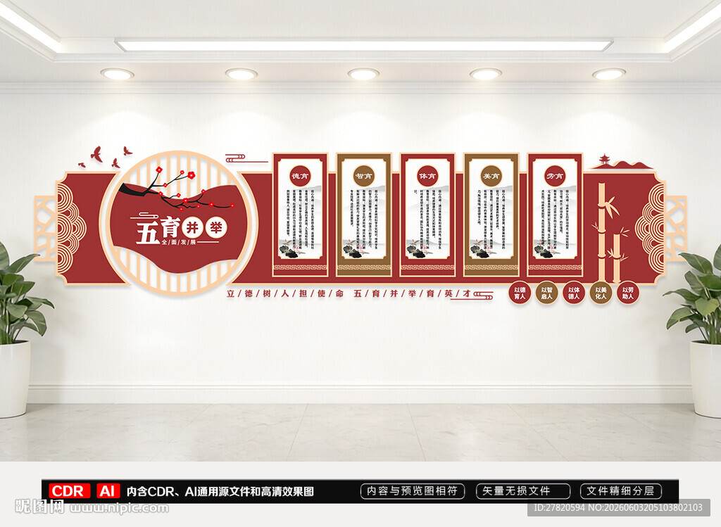 五育并举全面发展文化墙