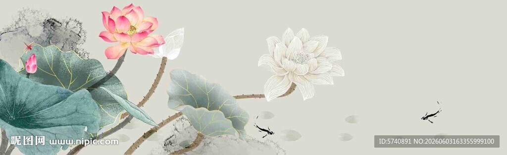 意境荷花图