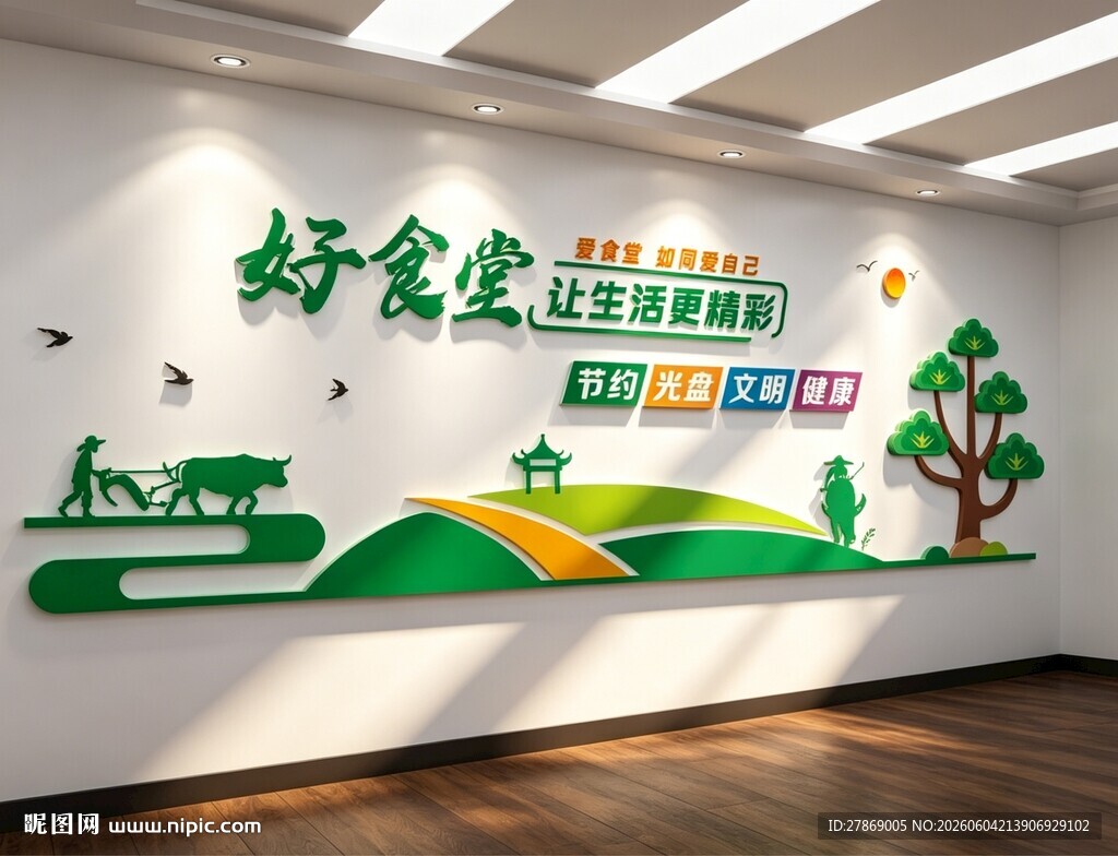 食堂餐厅农庄家乐农耕文化墙