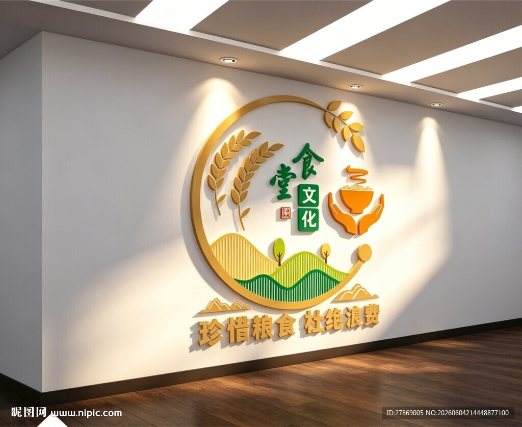 竖版食堂文化餐厅文化墙