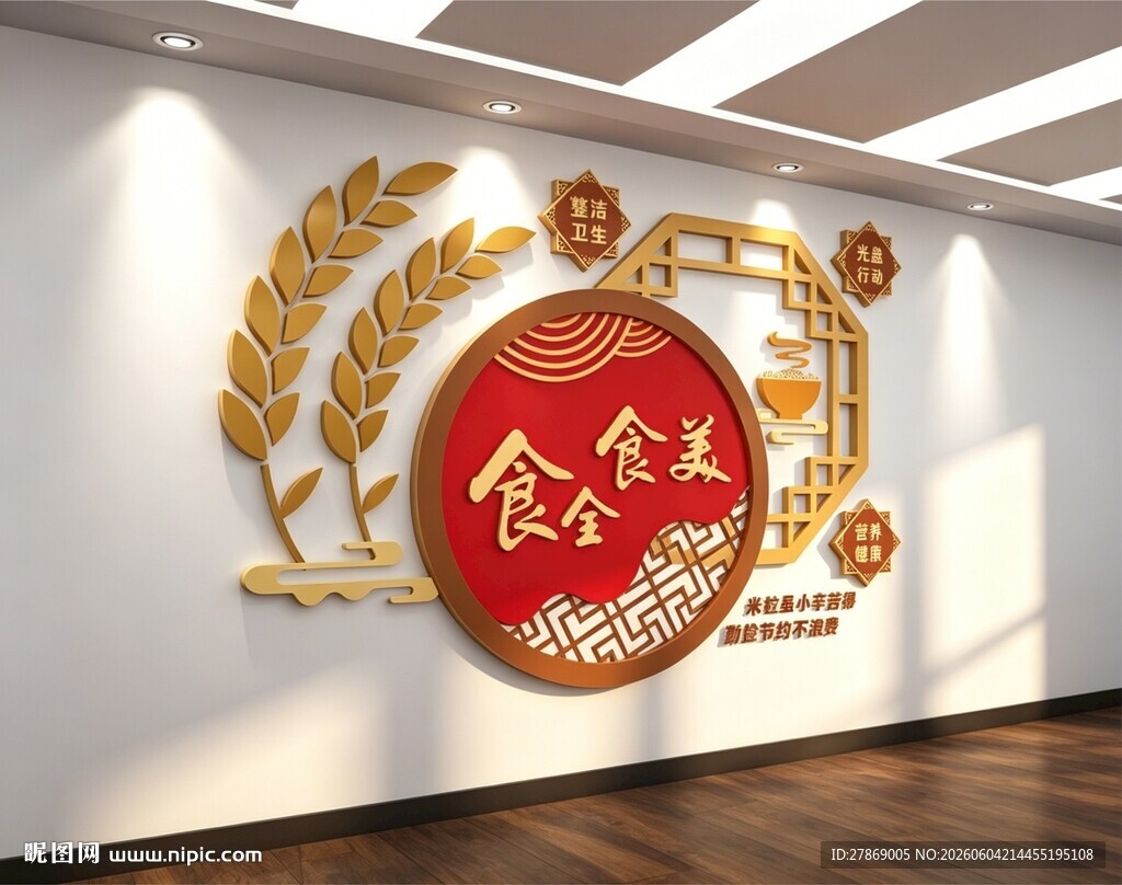 竖版食堂文化餐厅文化墙