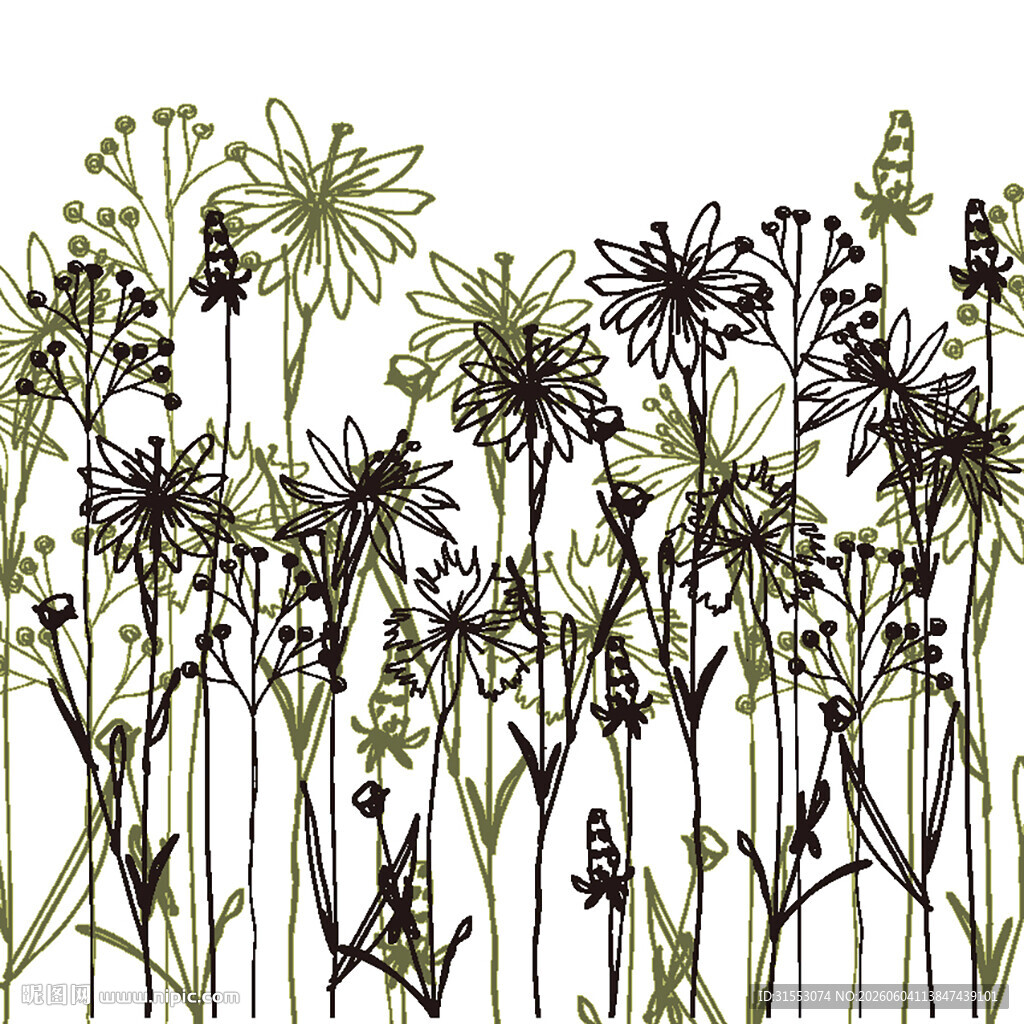 手绘花卉植物插画
