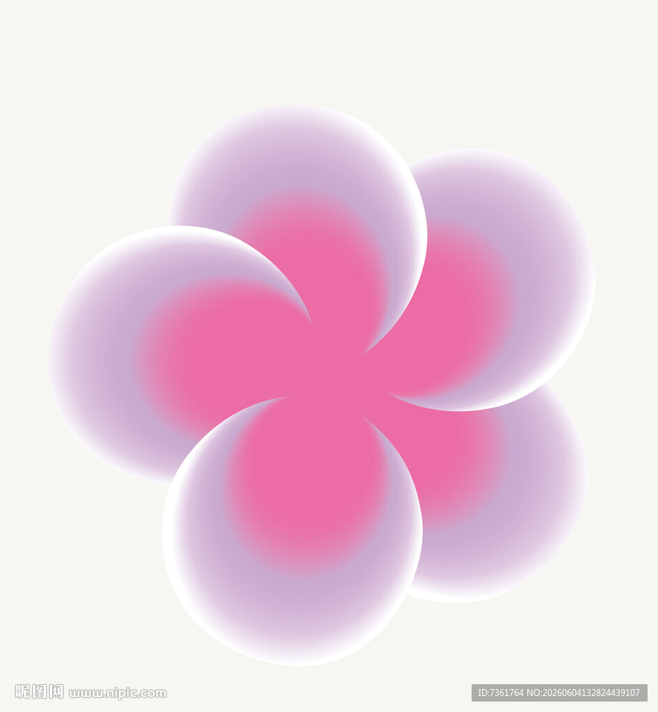 梦幻渐变粉色花朵图案