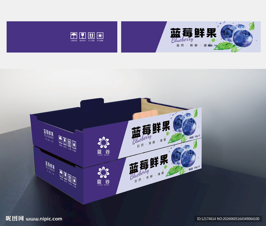 蓝莓包装盒设计效果图