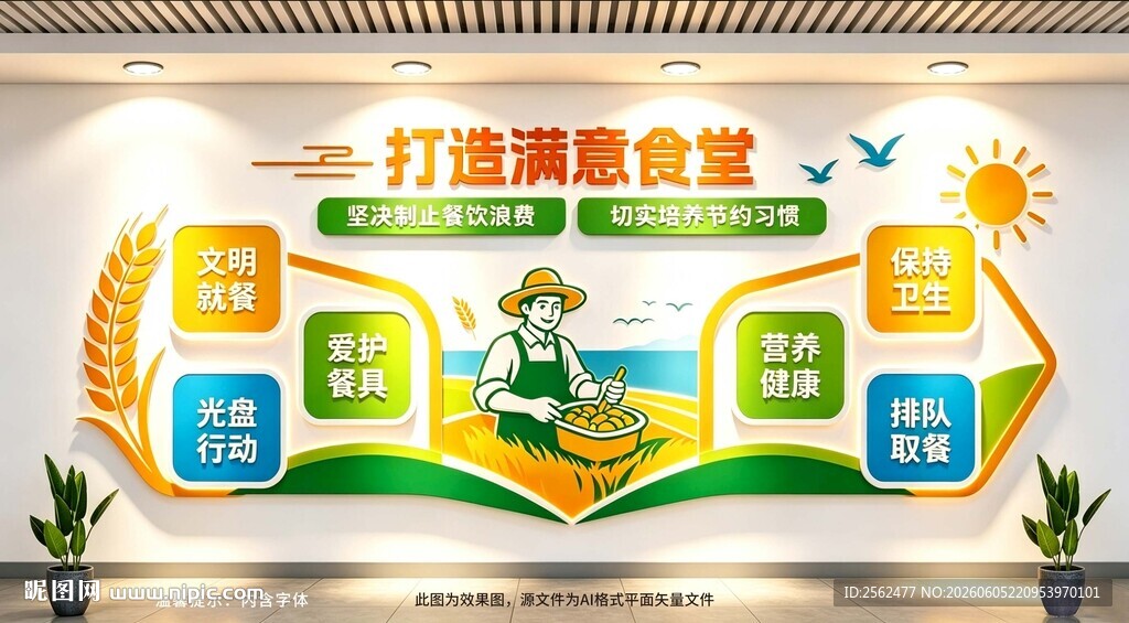 打造满意食堂文化墙
