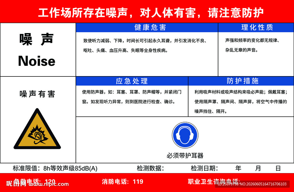 噪声风险公示牌 
