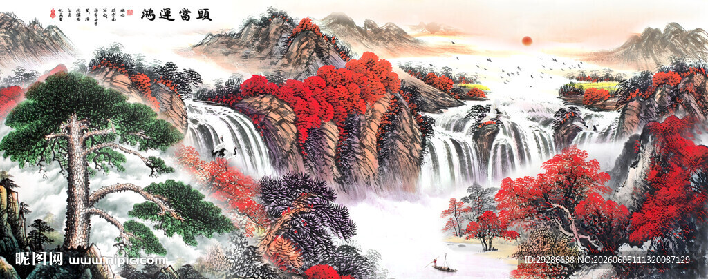 鸿运当头国画