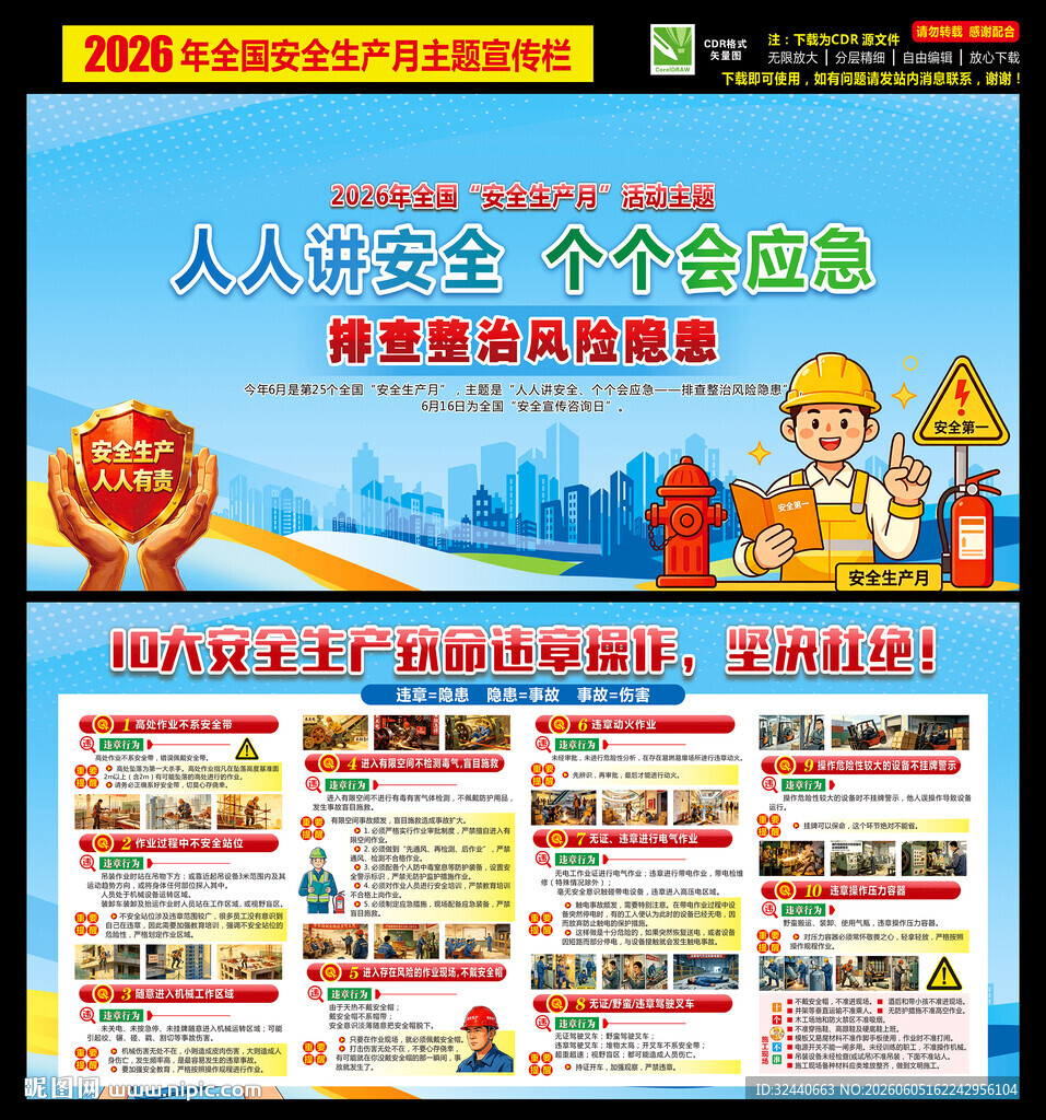 安全生产十大典型违章行为海报