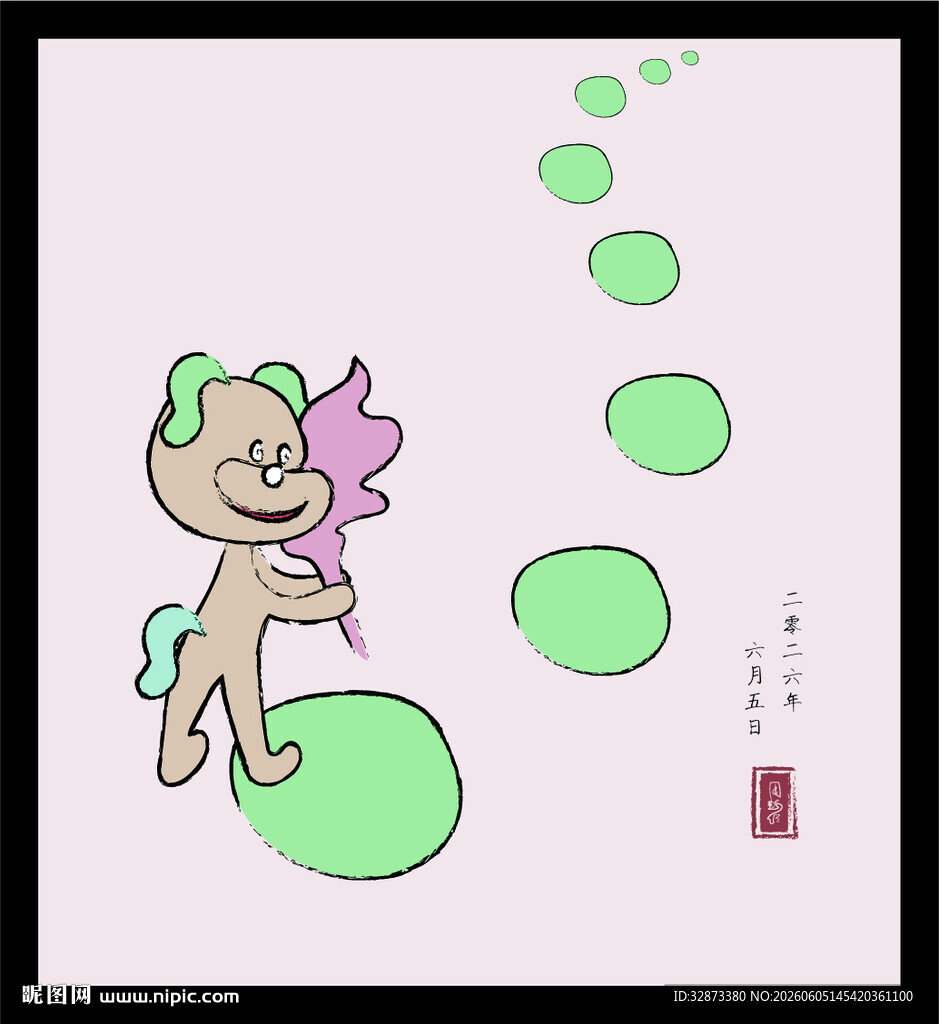 原创矢量手绘卡通小动物插画设计