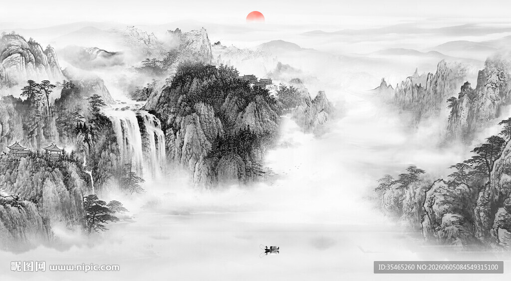 水墨风水画