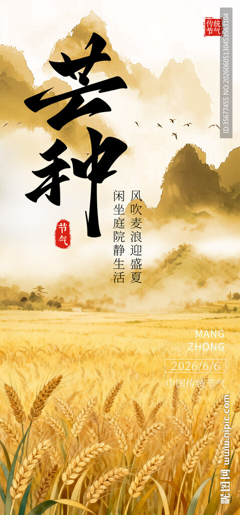 传统节气芒种宣传海报