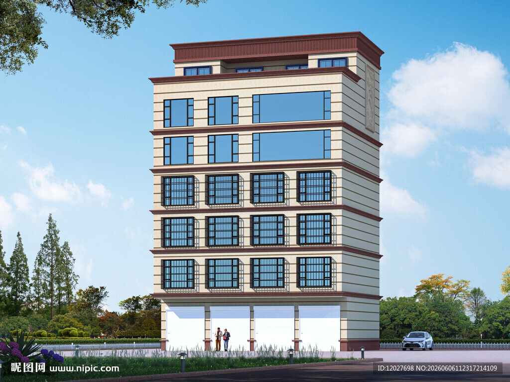 现代多层商业办公建筑