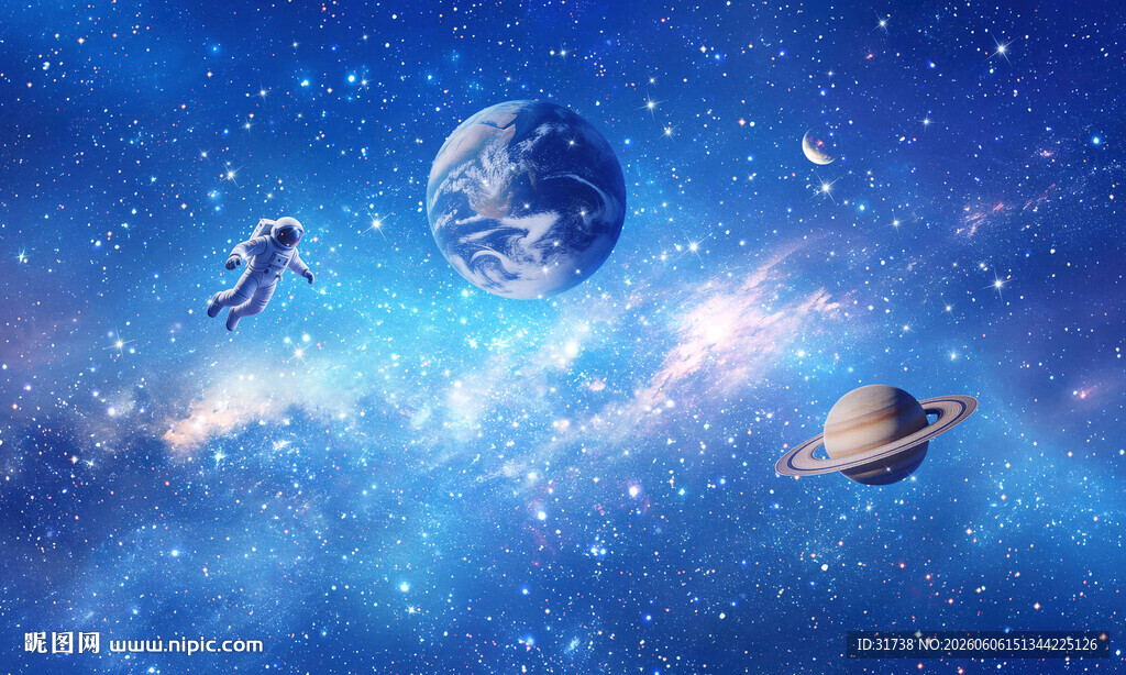 梦幻外太空银河星空宇宙星球背景